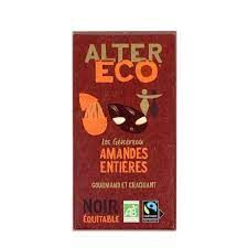 CHOC. NEG. ALMENDRAS 200G ALTERECO